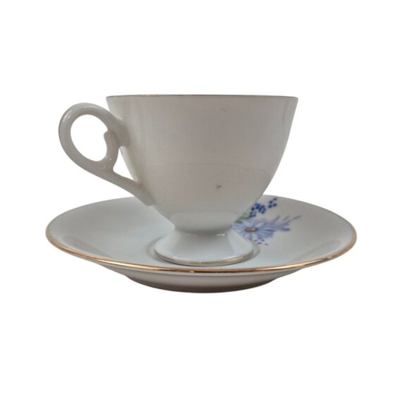 Lefton Teacup Saucer Set Japan Hand Painted Floral 4671 Gold Trim Vintage - Picture 7 of 10